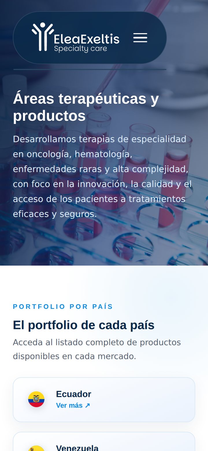 Áreas terapéuticas en mobile