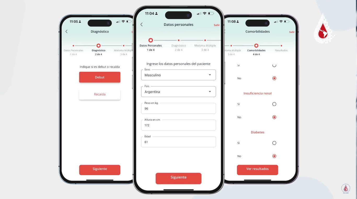 GELAMM app — step-by-step diagnostic form