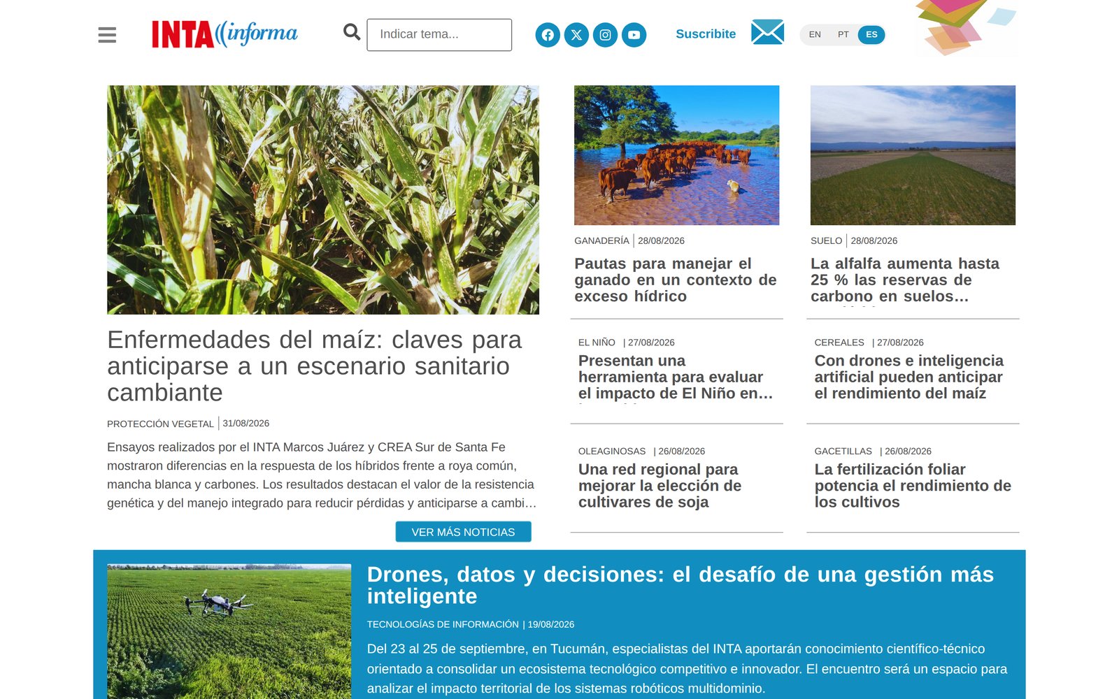 INTA Informa home page