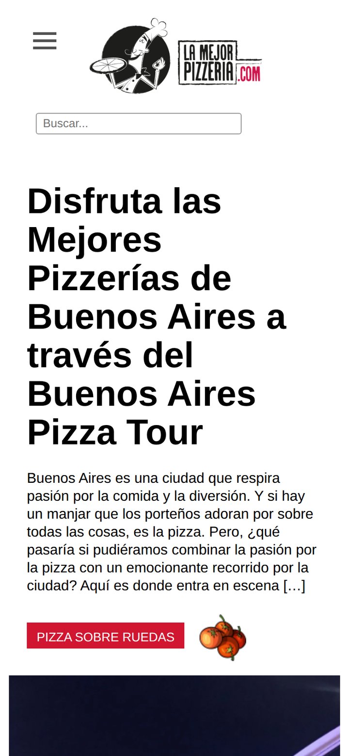 LaMejorPizzeria.com on mobile