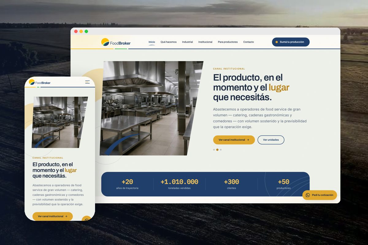 Food Broker estrena sitio para el canal industrial e institucional